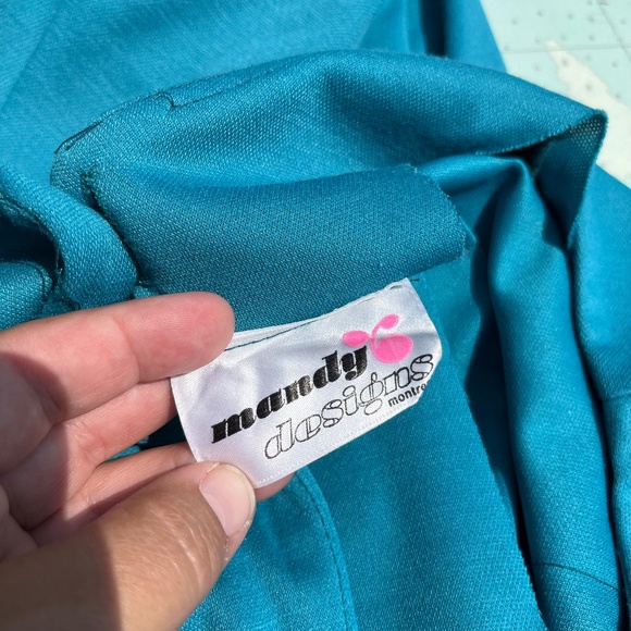 Vintage Teal Belted Button Back Dress - Picture 7 of 8